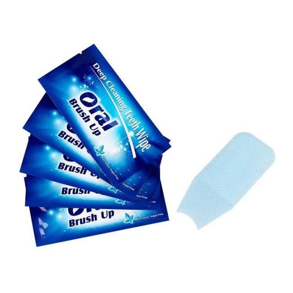 Oral Brush Up Mint Flavor Sugar Free Teeth Whitening Cloth 1pc